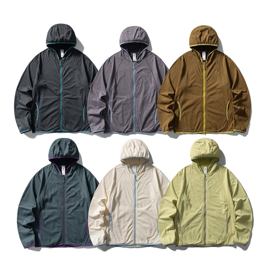 Unisex Leichte Kapuzen‑Fleecejacke mit Raglanärmeln und kontrastierter Kantenverarbeitung Nord Taschen