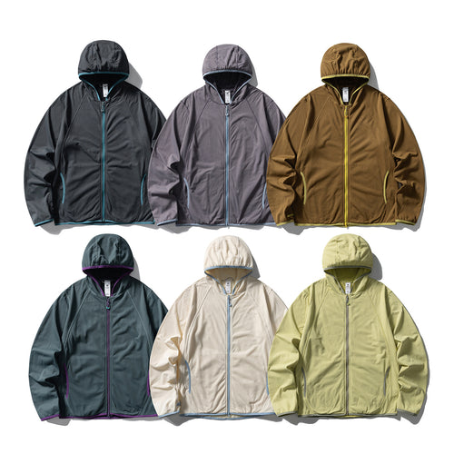 Unisex Leichte Kapuzen‑Fleecejacke mit Raglanärmeln und kontrastierter Kantenverarbeitung Nord Taschen