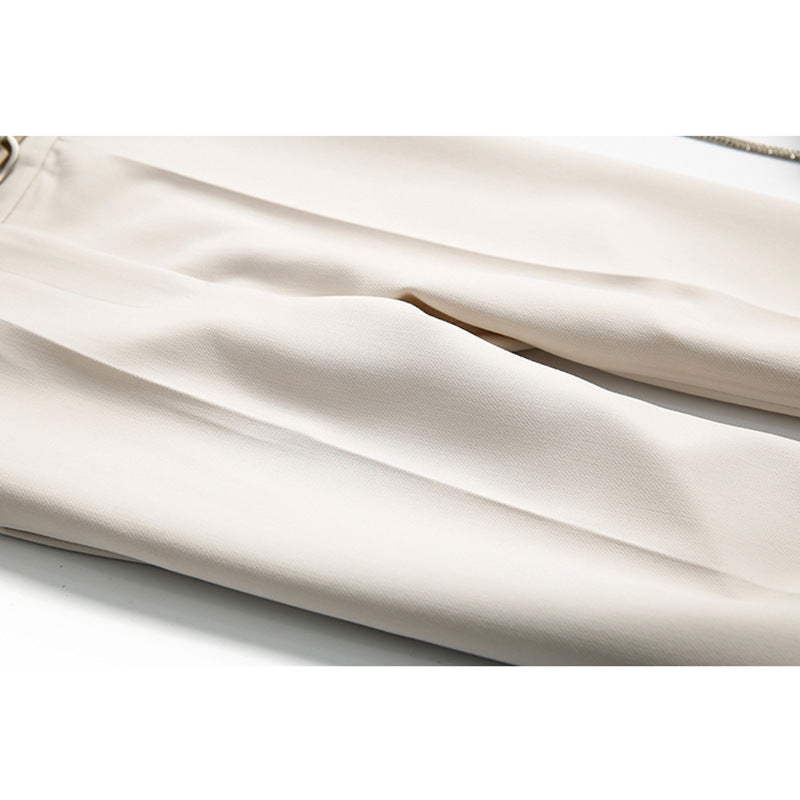 Damen Elegante und bequeme Hochtaillierte Anzughose mit Gürtel Nord Taschen