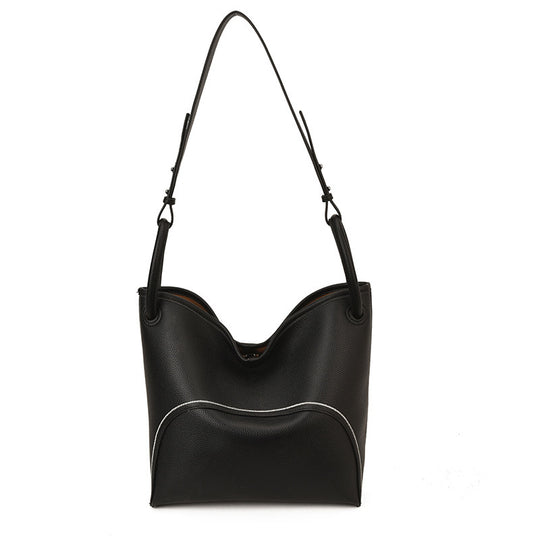 Damen praktische Schultertasche mit strukturiertem Leder Nord Taschen