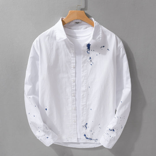 Herren Hemd mit künstlerischem Paint-Splatter und klassischem Kentkragen Nord Taschen