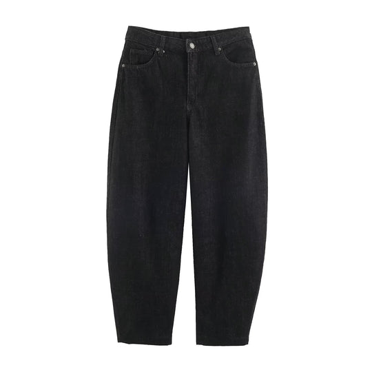 Damen Highwaist Relaxed Tapered Jeans mit konischem Bein Nord Taschen