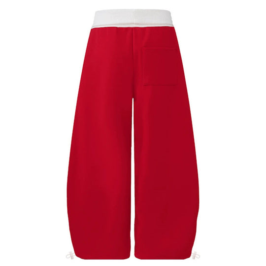 Damen Weite Palazzo-Jogginghose mit hohem Komfortbund, seitlichem Schriftprint und verstellbarem Saum Nord Taschen