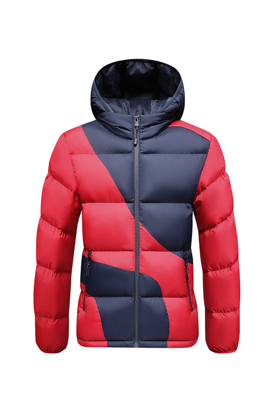 Herren Steppjacke mit Kapuze, auffälligem Colourblock-Muster und thermischer Isolierung Nord Taschen