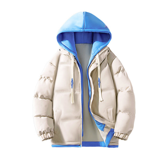 Damen Zweilagige gesteppte Kapuzenjacke mit kontrastfarbener Kapuze, Kordelzug und elastischen Bündchen Nord Taschen
