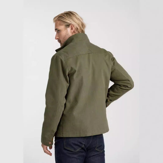 Herren Kurze Denim-Fieldjacke mit Stehkragen, Reißverschluss und aufgesetzten Brusttaschen Nord Taschen