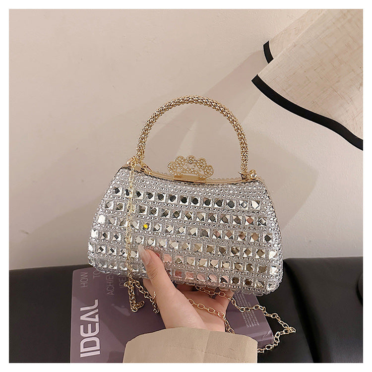 Damen Glamouröse Clutch mit funkelnden Steinen Nord Taschen