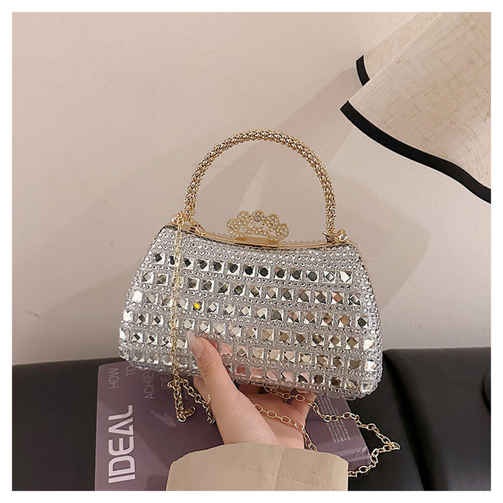 Damen Glamouröse Clutch mit funkelnden Steinen Nord Taschen