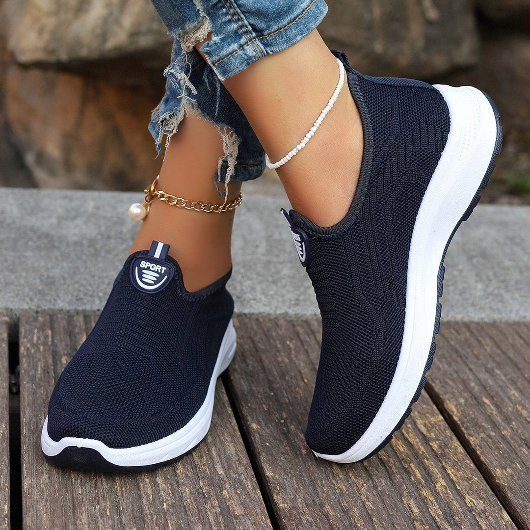 Damen Bequeme Slip-On Sneakers mit atmungsaktivem Obermaterial und gepolsterter Sohle
