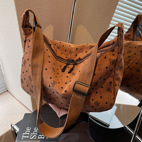 Damen Hobo-Tasche aus strukturiertem Stoff mit floralem Druck Nord Taschen