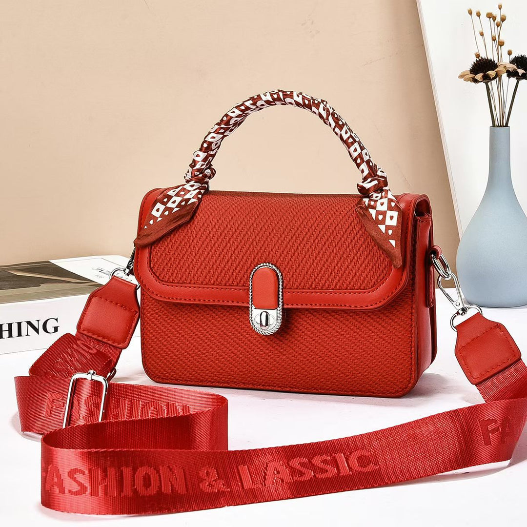 Damen elegante Umhängetasche mit modischem Gürtel und strukturiertem Obermaterial Nord Taschen