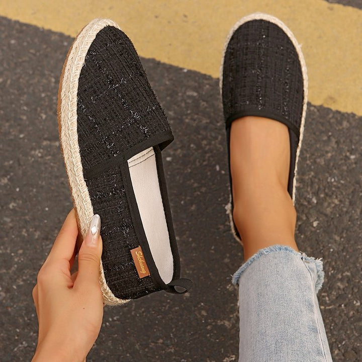Damen  atmungsaktive Strick-Espadrilles mit geflochtener Jute-Sohle und flexiblem Memory-Fußbett Nord Taschen