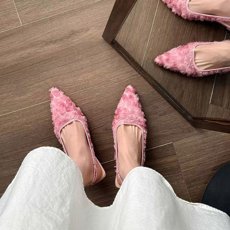 Damen Elegante Slingpumps mit floralem Design und schimmernder Oberfläche Nord Taschen