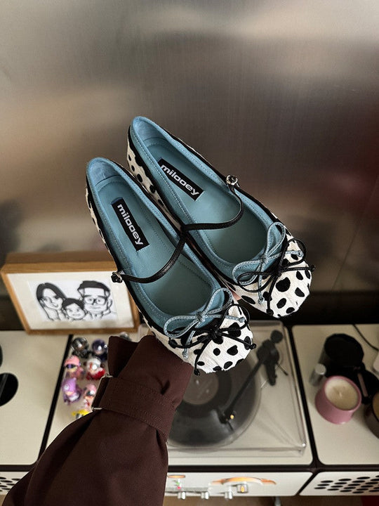 Damen Ballerinas mit modischem Punktmuster und komfortablem Fußbett
