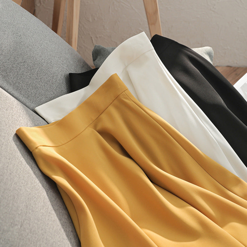 Damen Fließender taillenhoher Midirock mit welligem Saum & leichtem Volumen Nord Taschen