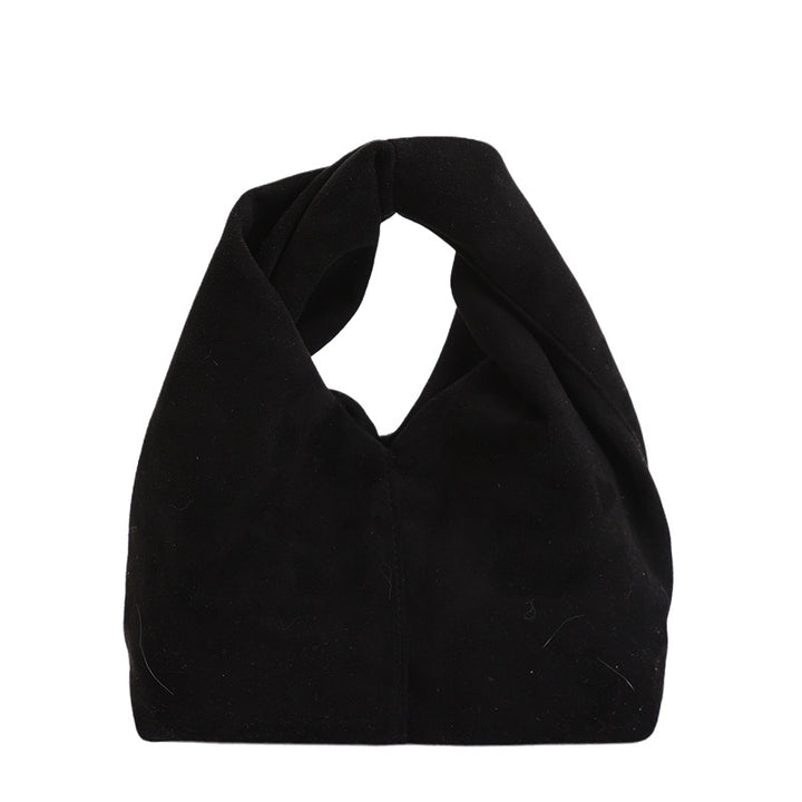Damen Schultertasche aus weichem Veloursleder mit modernem Knotenakzent Nord Taschen