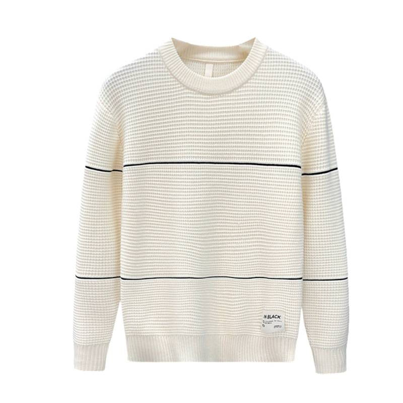 Unisex Strukturierter Waffelstrick-Pullover mit feinen Kontraststreifen Nord Taschen