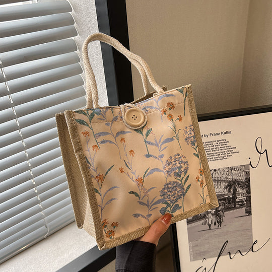 Damen Tragetasche mit floralem Dekor und robusten Materialien Nord Taschen