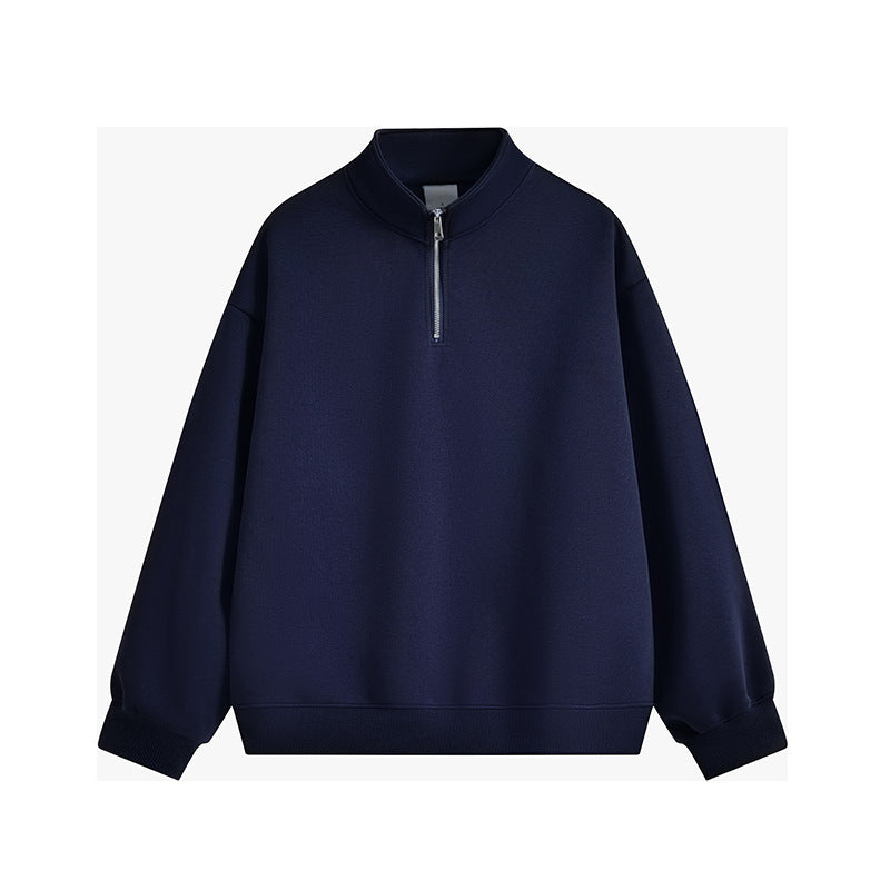 Unisex nan oversized Halbzip-Sweatshirt mit Stehkragen, Rippbündchen und weichem Fleece-Innenfutter Nord Taschen