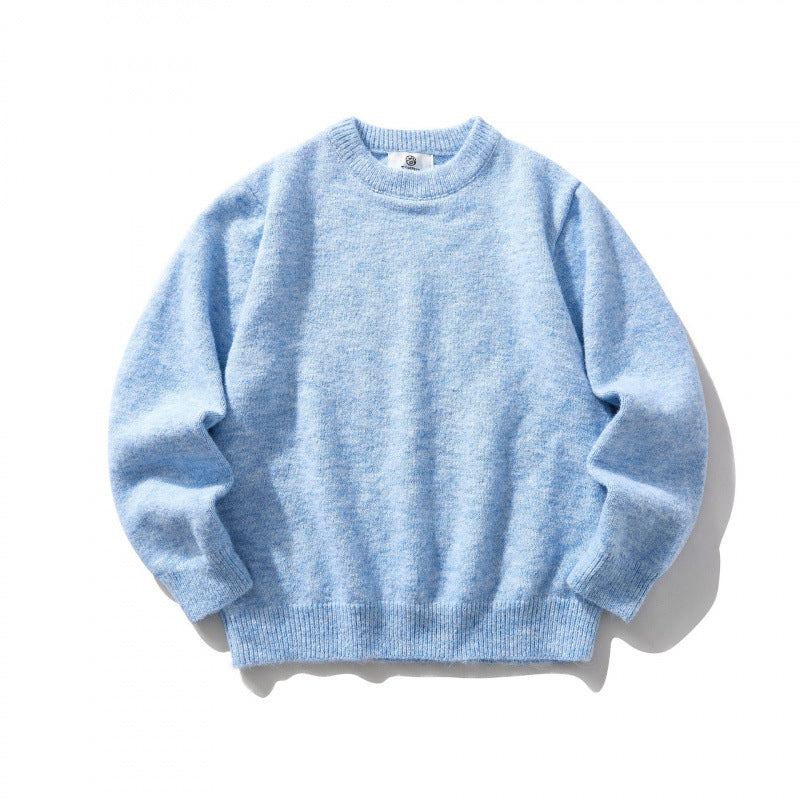 Unisex Oversize-Feinstrickpullover mit Rundhalsausschnitt, gerippten Bündchen und melierter Wollmischung Nord Taschen