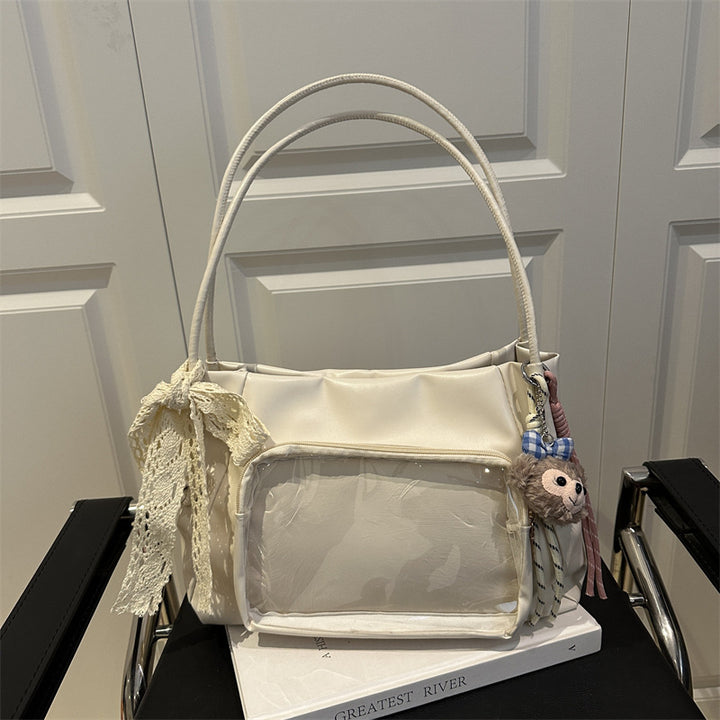 Damen modische Handtasche mit transparentem Fach Nord Taschen