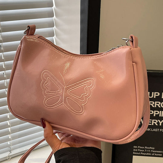 Damen Umhängetasche mit eleganter Schmetterlingsstickerei Nord Taschen