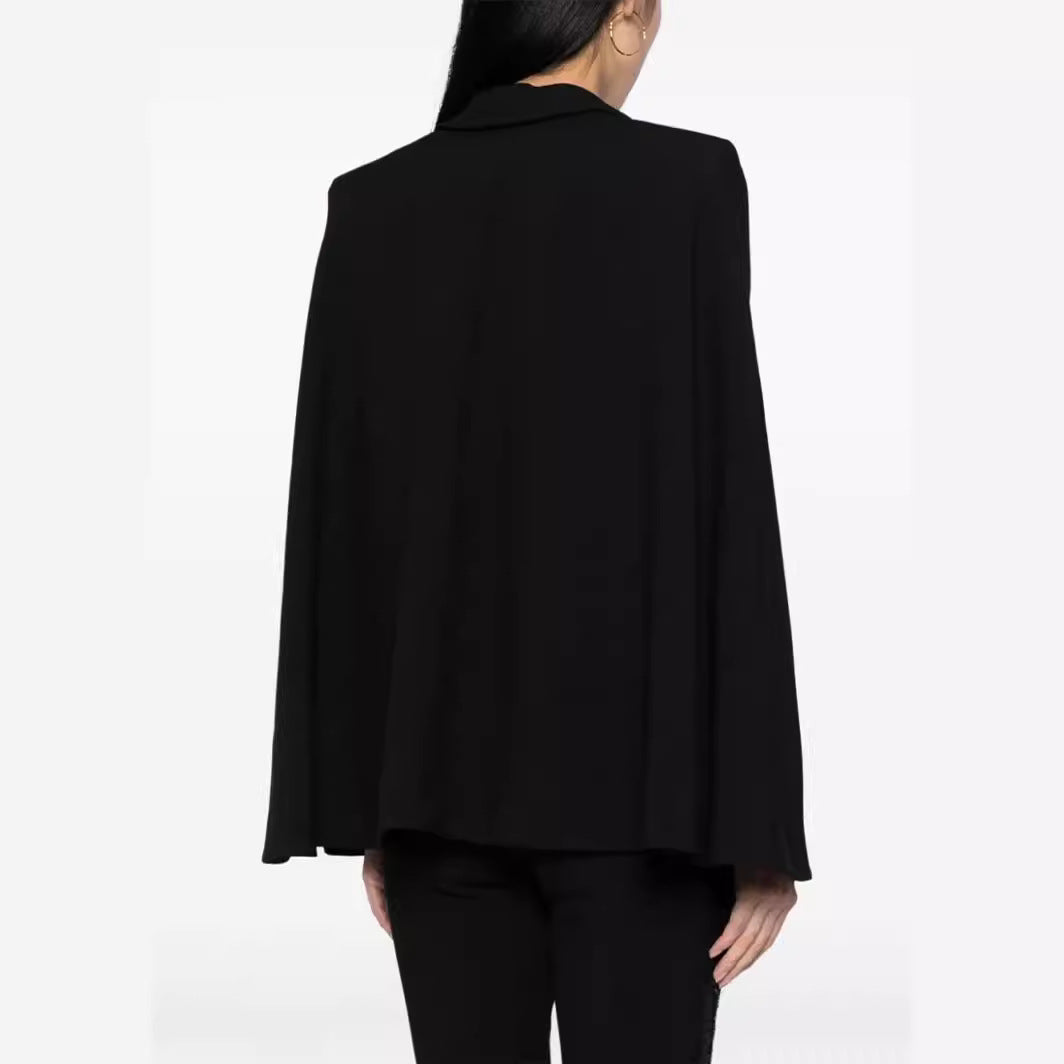 Damen Zweiteiliges Abendliches Blazer-Set mit Cape-Ärmeln und ausgestellten Marlene-Hosen Nord Taschen