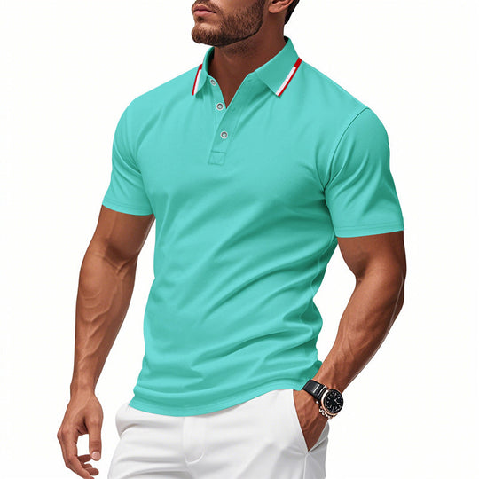 Herren Polo-Shirt mit modernem Kragen und atmungsaktiver Struktur Nord Taschen