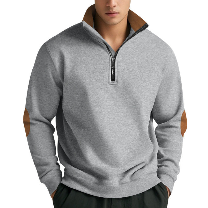 Herren Sweatshirt mit hochwertigem Stehkragen und eleganten akzenten