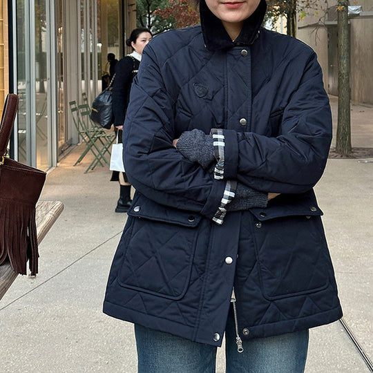 Damen Modische Steppjacke mit hochgeschlossenem Kragen und großen Taschen Nord Taschen