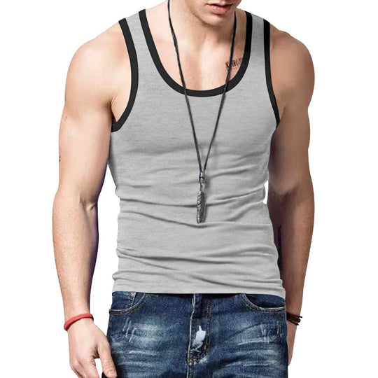 Herren sportliches Tanktop mit Kontraststreifen