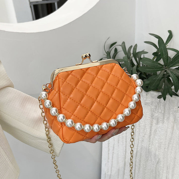Damen eleganter Ketten-Handtasche mit glänzenden Perlenakzenten Nord Taschen
