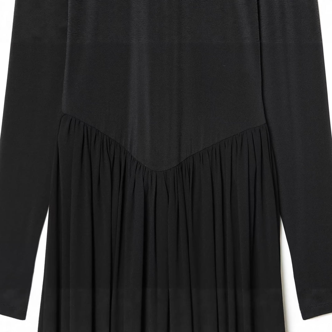 Damen Jumpsuit mit Stehkragen, weitem Plissee-Hosenbein und Knöchel-Bindebändern Nord Taschen