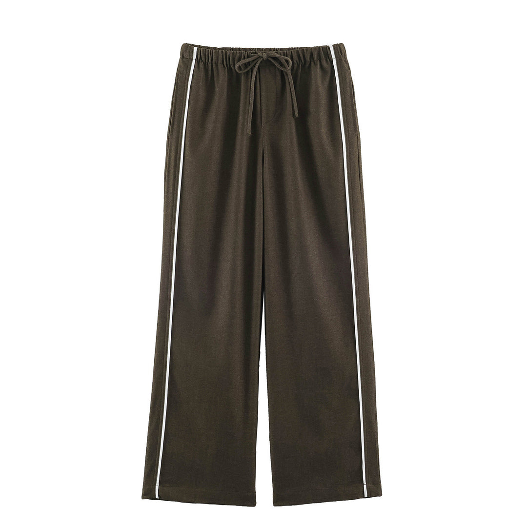 Damen Lounge-Hose mit weitem Bein, Kordelzug und seitlichen Kontraststreifen Nord Taschen