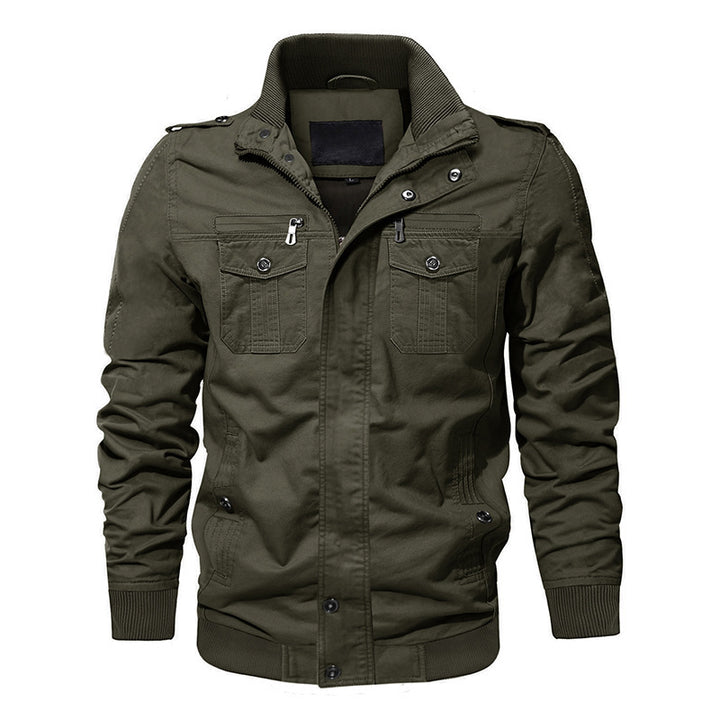 Herren  leichter Urban-Fieldbomber aus gewaschenem Canvas mit Reißverschluss-Brusttaschen und elastischem Bund Nord Taschen