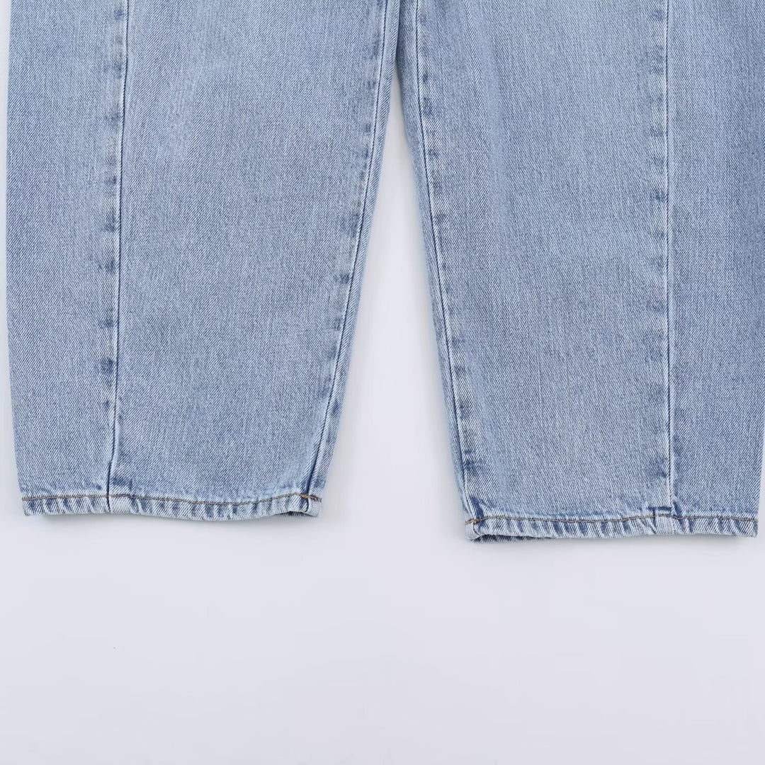 Damen Hochtaillierte weite Jeans mit geradem Bein und Cropped-Länge Nord Taschen