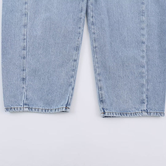 Damen Hochtaillierte weite Jeans mit geradem Bein und Cropped-Länge Nord Taschen