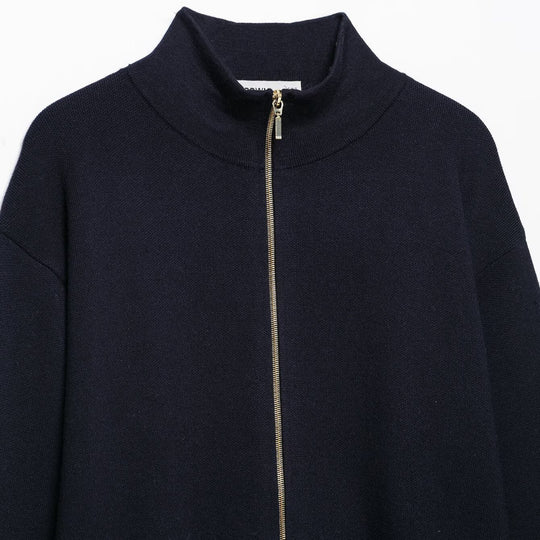 Damen Cropped Strickjacke mit Stehkragen und durchgehendem Reißverschluss Nord Taschen