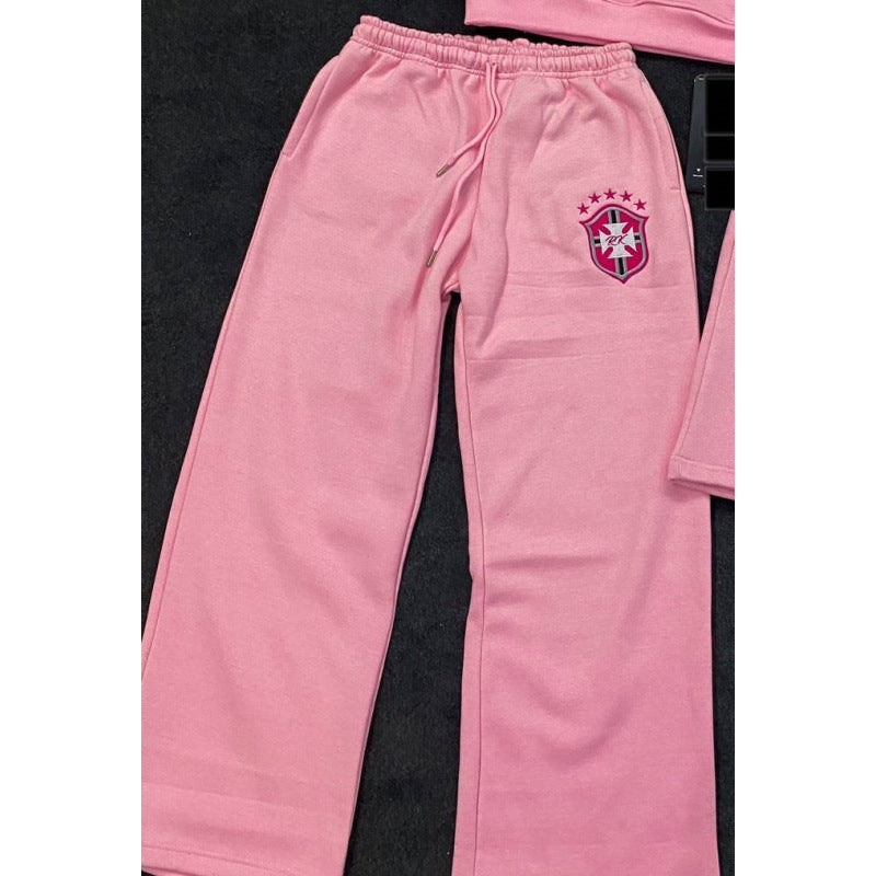 Damen weite Jogginghose mit elastischem Bund, Tunnelzug und gesticktem Emblem Nord Taschen