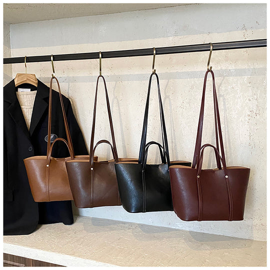 Damen elegante Handtasche mit dekorativen Holzelementen Nord Taschen