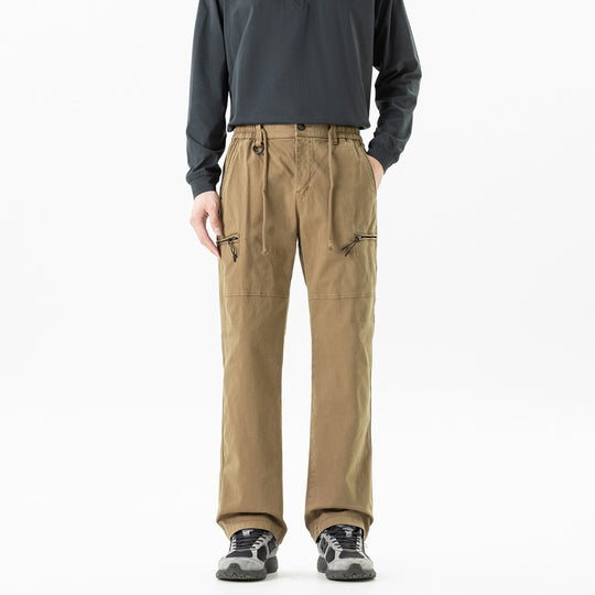 Herren Komfort-Canvas-Cargo-Hose mit elastischem Tunnelzugbund, Kniepaneelen und Multifachtaschen Nord Taschen