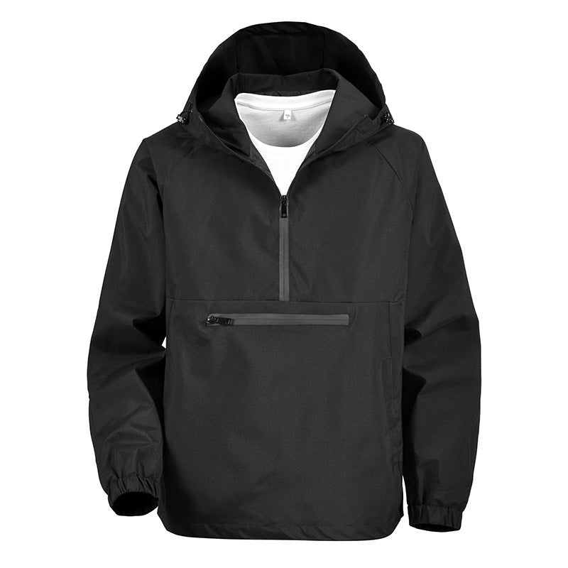 Herren Praktische Windjacke mit Kapuze und Reißverschlusstaschen Nord Taschen
