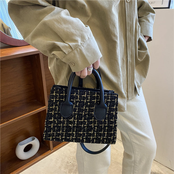 Damen stilvolle Handtasche aus strukturiertem Gewebe Nord Taschen