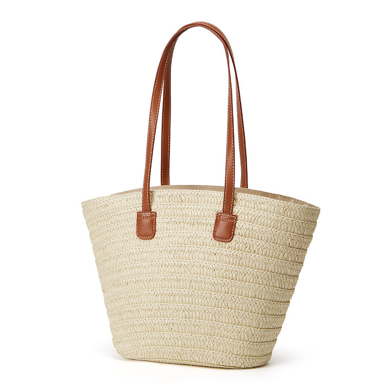 Damen Strandtasche aus geflochtenem Naturmaterial mit lässigem Design Nord Taschen
