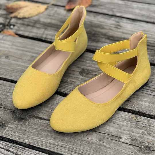 Damen Ballerina mit elastischen Riemen und komfortablem Fußbett Nord Taschen