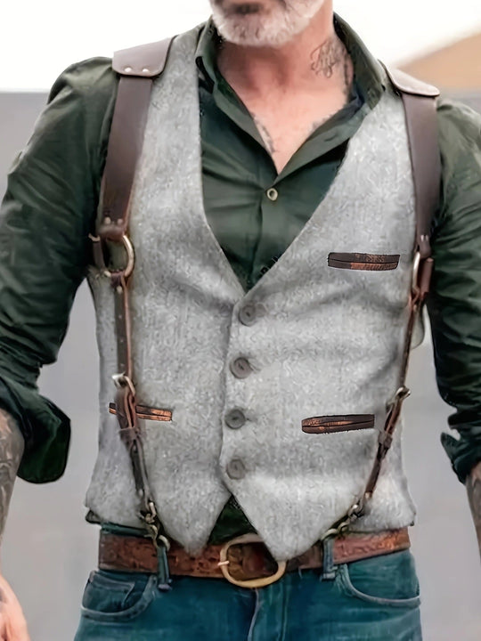 Herren stylische Weste mit akzenten und praktischen Taschen