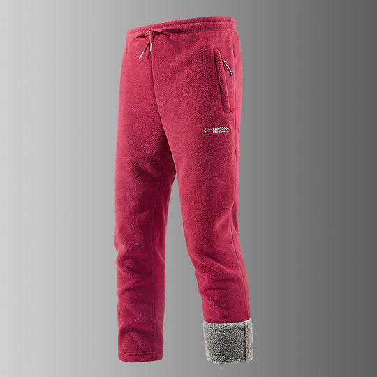 Herren Thermo-Fleece-Jogginghose mit Sherpa‑Bündchen, Kordelzug & Reißverschlusstaschen Nord Taschen