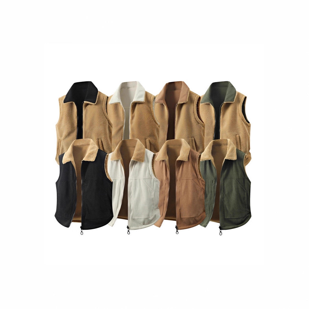 Damen Ärmellose Teddyfleece-Weste mit Stehkragen und durchgehendem Reißverschluss Nord Taschen