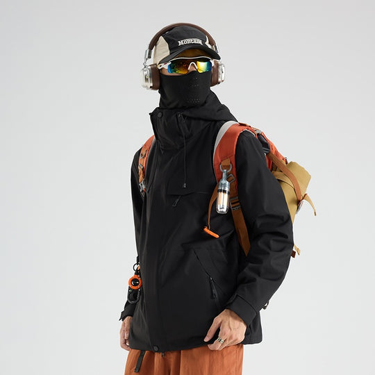 Herren Wasserdichte und atmungsaktive Ski‑ und Snowboardjacke mit Kapuze, Multi‑Taschen & Thermoversiegelung Nord Taschen