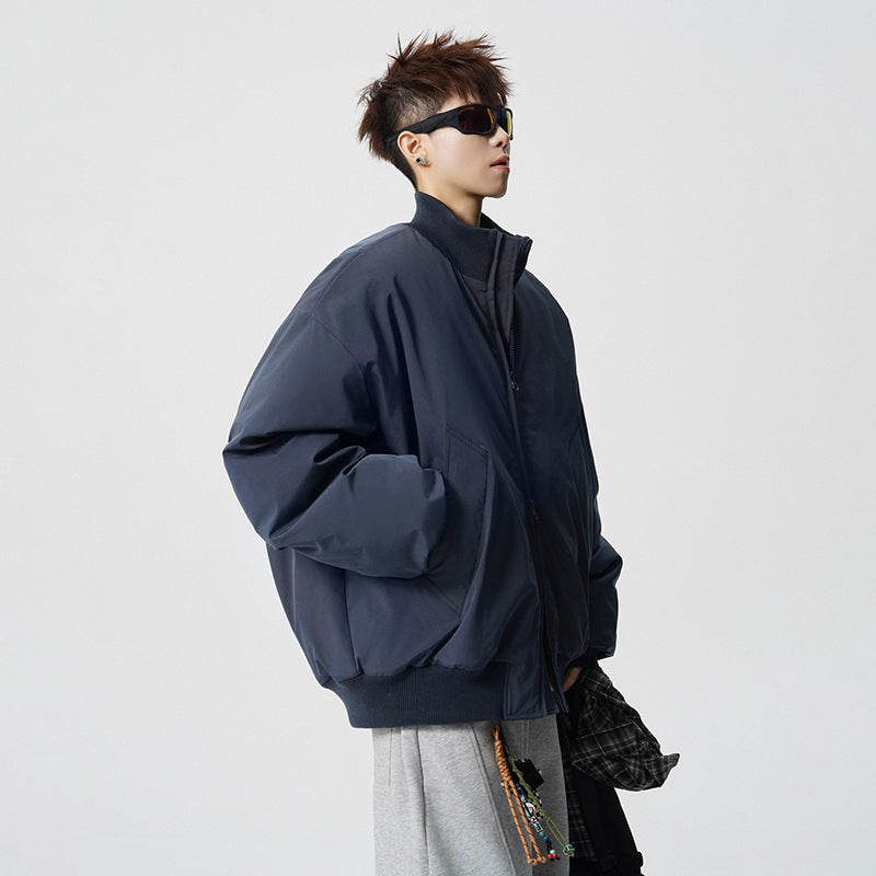 Herren Oversized Bomberjacke mit wattierter Füllung und geripptem Saum Nord Taschen